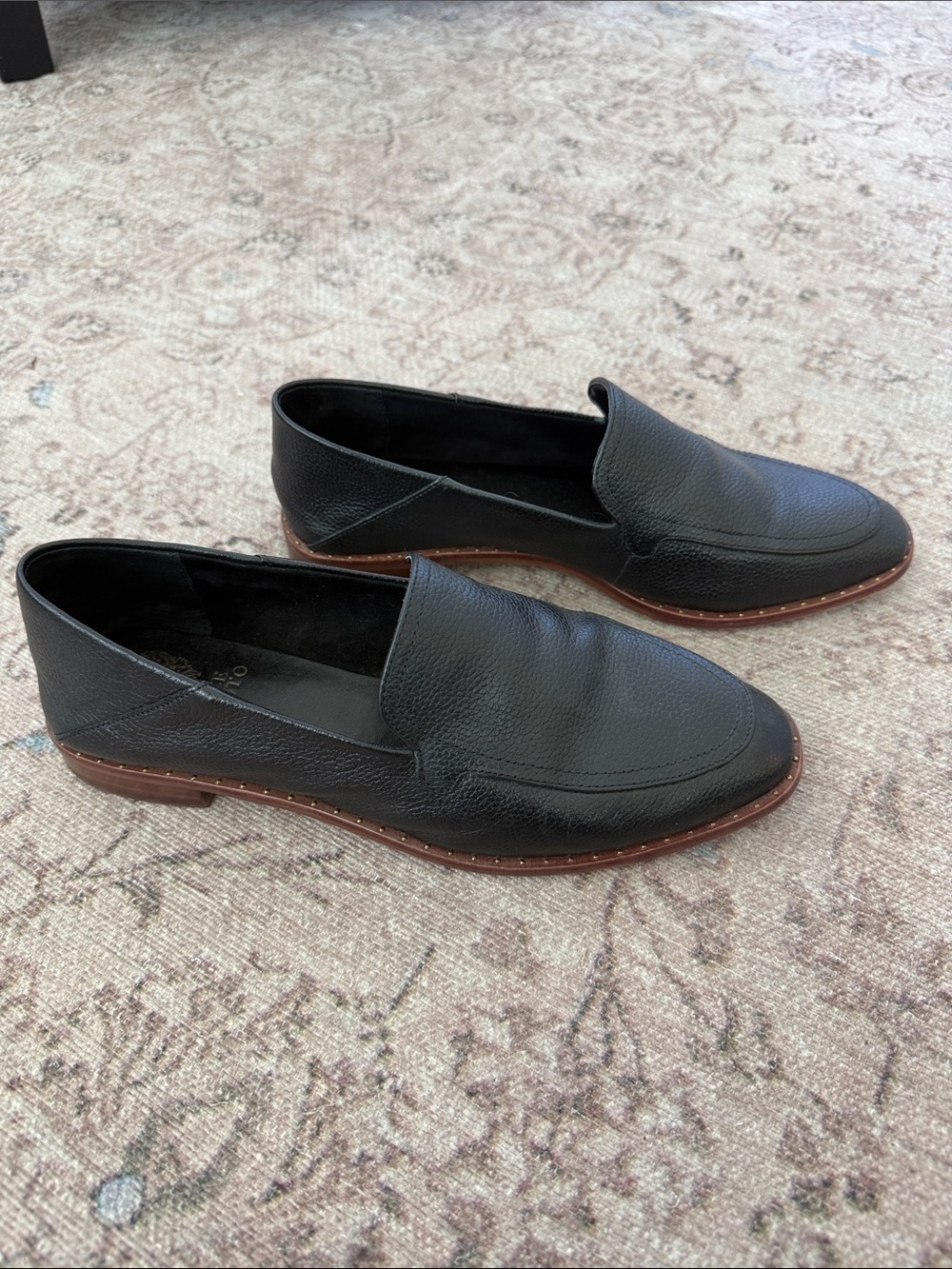 Vince Camuto Black Leather Slip-On Loafers